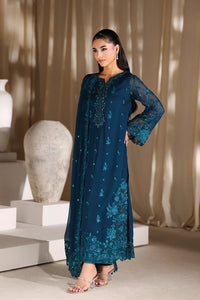 Azure Luxury Chiffon Embroidered 3 Pcs  Suit -  Majestic Teal Ready To Wear