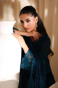 Azure Luxury Chiffon Embroidered 3 Pcs  Suit -  Majestic Teal Ready To Wear