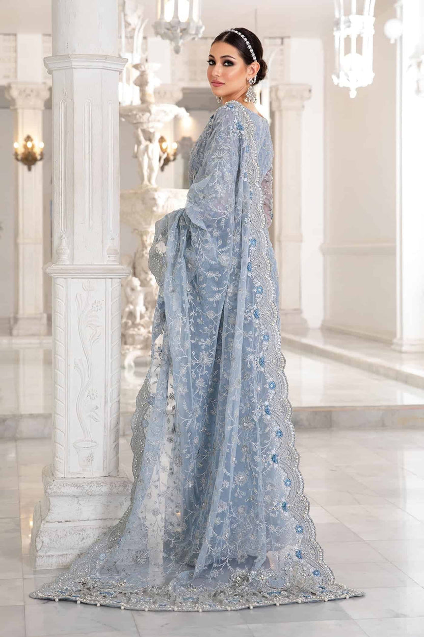 Maria B – Light Sky Blue Saree