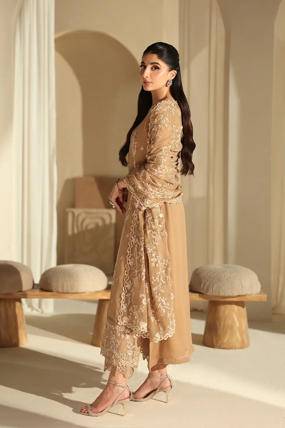 03-Piece Chiffon Suit With Embroidery | Ready To Wear