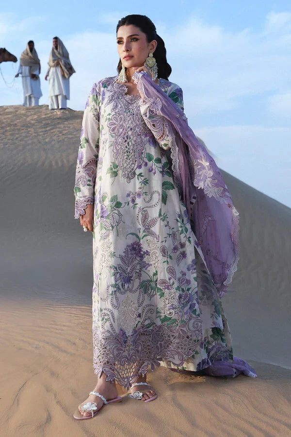 03-Piece Printed Lawn Suit With Embroidery | Ready To Wear