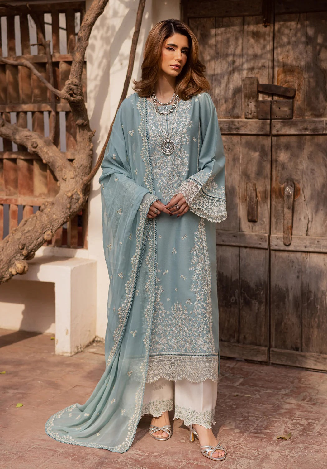 03-Piece Egyptian Lawn Embroidered Suit - Ready  To  Wear