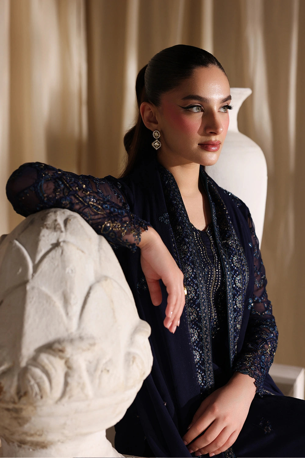 Azure Embroidered Chiffon 3 Piece Suit  Nova Night Ready To Wear