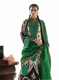 03-Piece Embroidered Print Lawn With Embroidered Chiffon Dupatta - Ready To Wear
