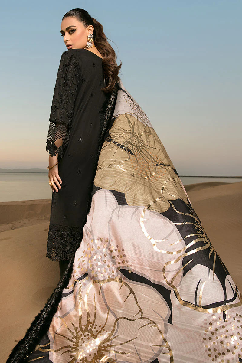 Midnight Desert  Embroidered Cotton Suit - Ready To Wear