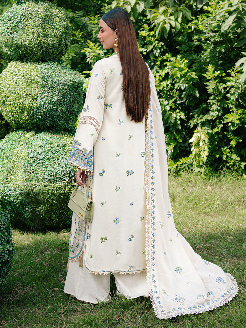 03 - Peace Heavy Embroidered Cotton Chikankari Suit Ready To Wear