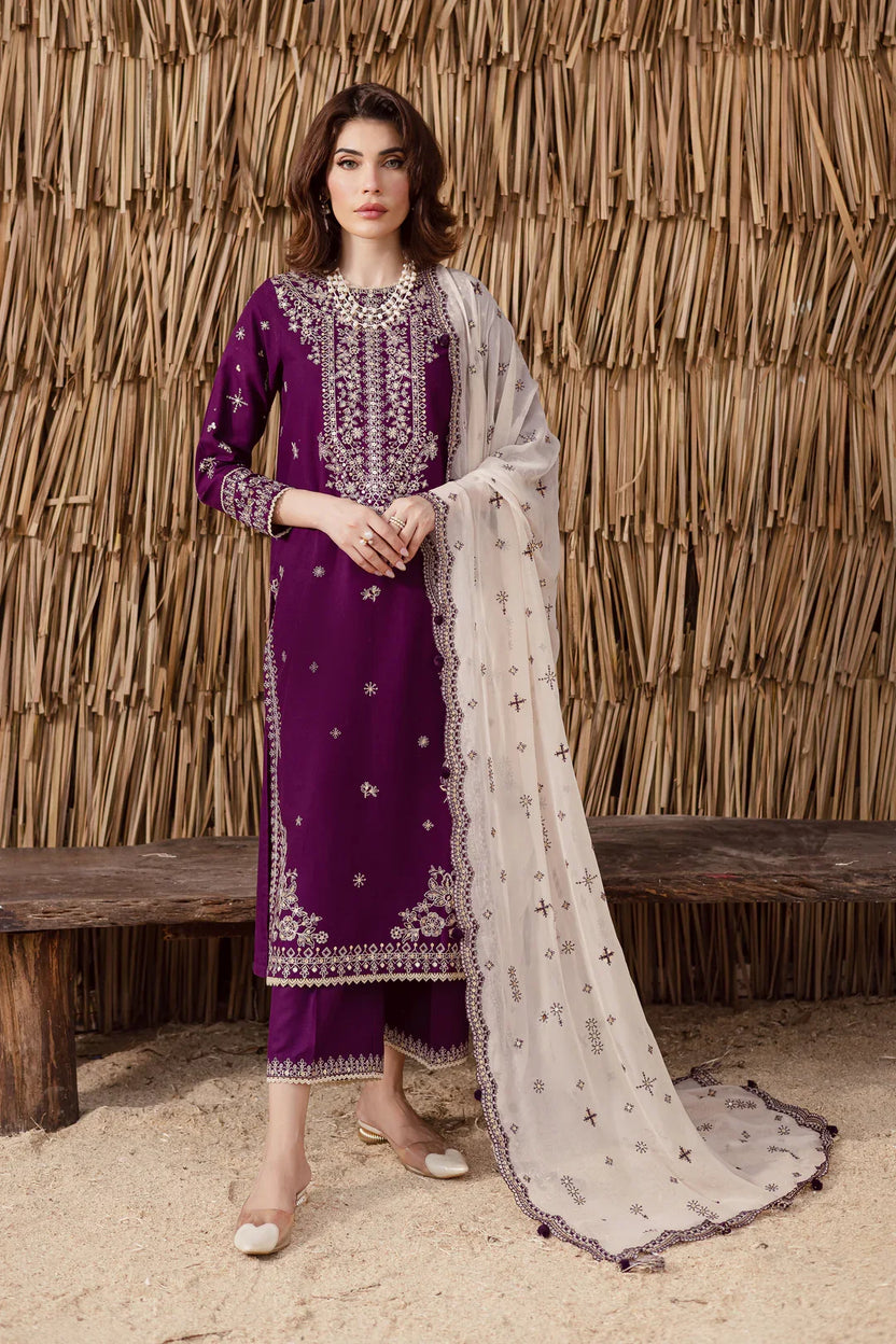 03-Piece Chiffon Suit With Embroidery - Ready To Wear