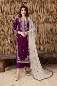 03-Piece Chiffon Suit With Embroidery - Ready To Wear