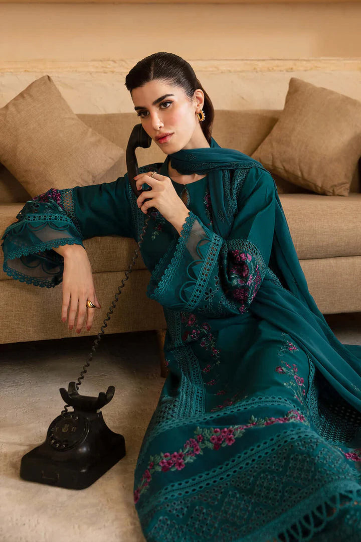 03-Piece Chikankari Lawn Cotton Suit -  Ready To Wear