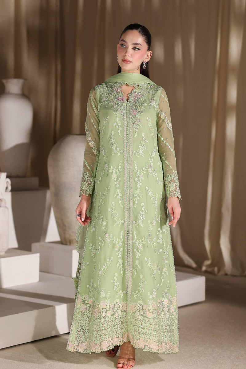 Azure  Embroidered Chiffon 3 Piece Suit - Ready To Wear