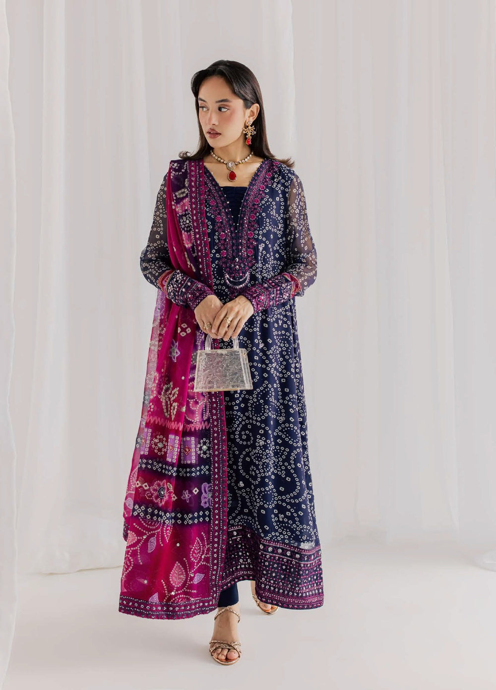 Nureh Women Heavy  Embroidered Chiffon 3 Piece Suit - Ready To Wear