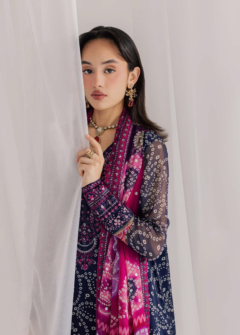 Nureh Women Heavy  Embroidered Chiffon 3 Piece Suit - Ready To Wear