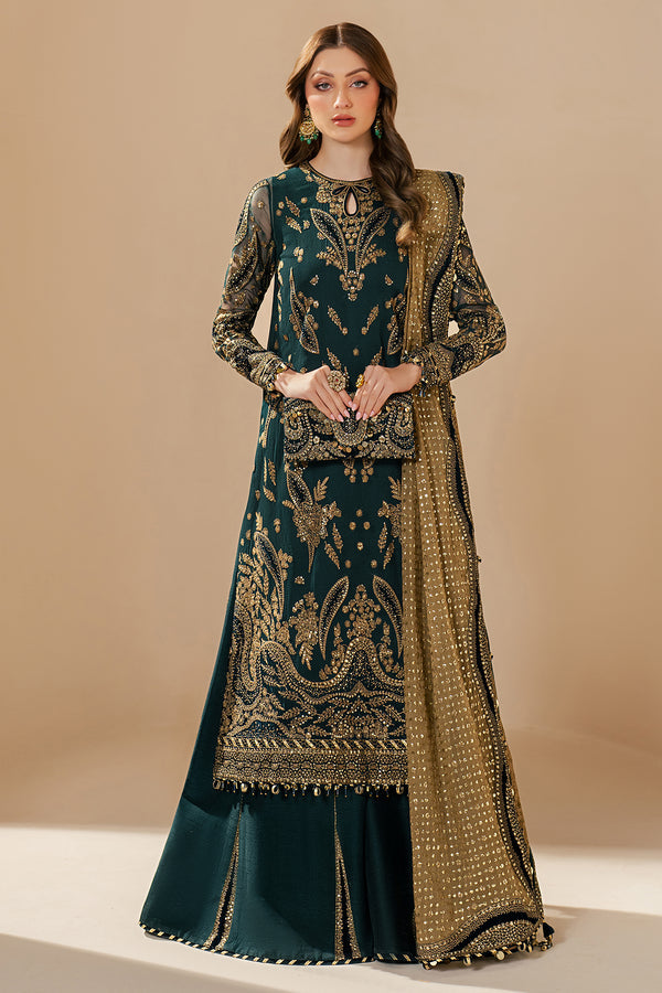 Jazmin Luxury  Heavy Embroidered Ciffion 03 Piece Suit- Ready To Wear