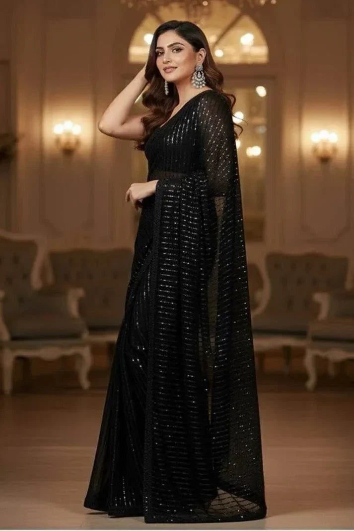 Chiffon Silk Saree - Ready To Wear