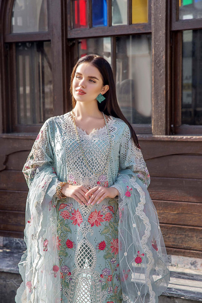 Lawn Embroidered Chikankari Suit 03 Piece Suit Ready To Wear