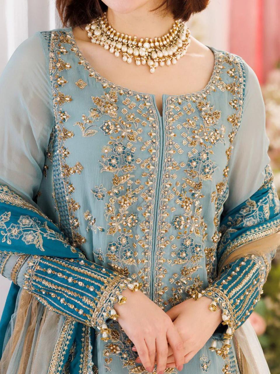 Charizma Luxury Heavy  Embroidered Ciffion 03 Peace Suit - Ready To Wear