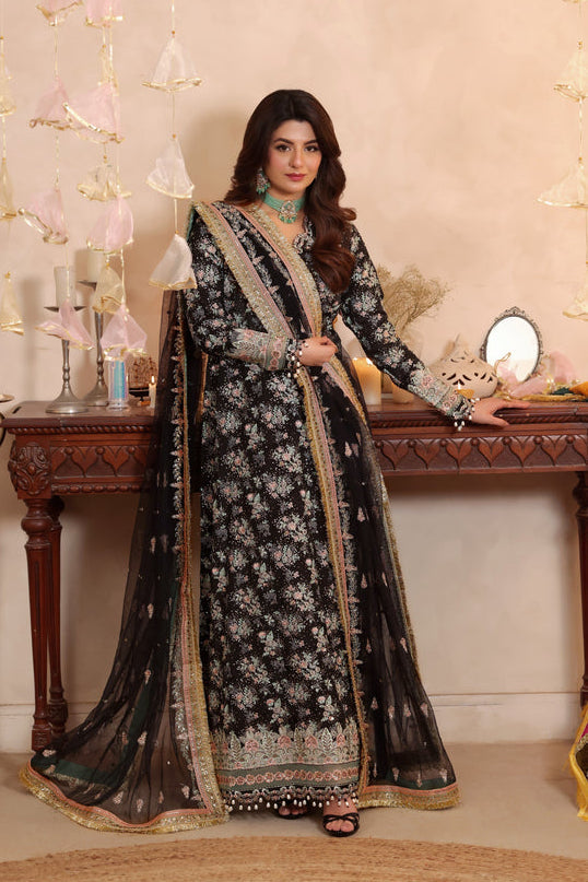 Aneelas Luxury Raw Silk Embroidered  03 Peace Suit - Ready To Wear