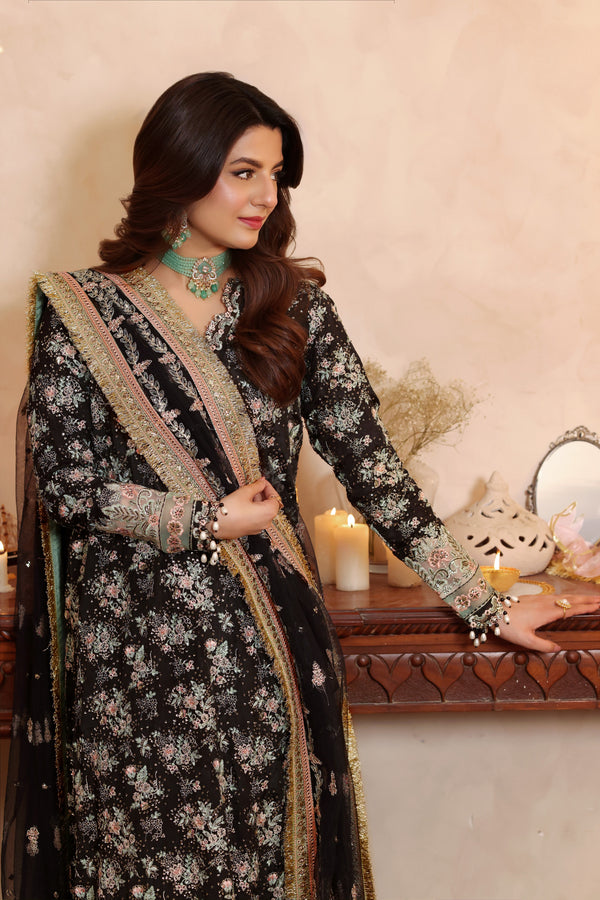 Aneelas Luxury Raw Silk Embroidered  03 Peace Suit - Ready To Wear
