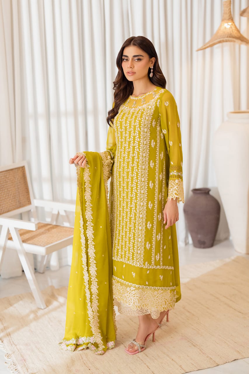 03-Piece Embroidered Chiffon Suit | Ready To Wear