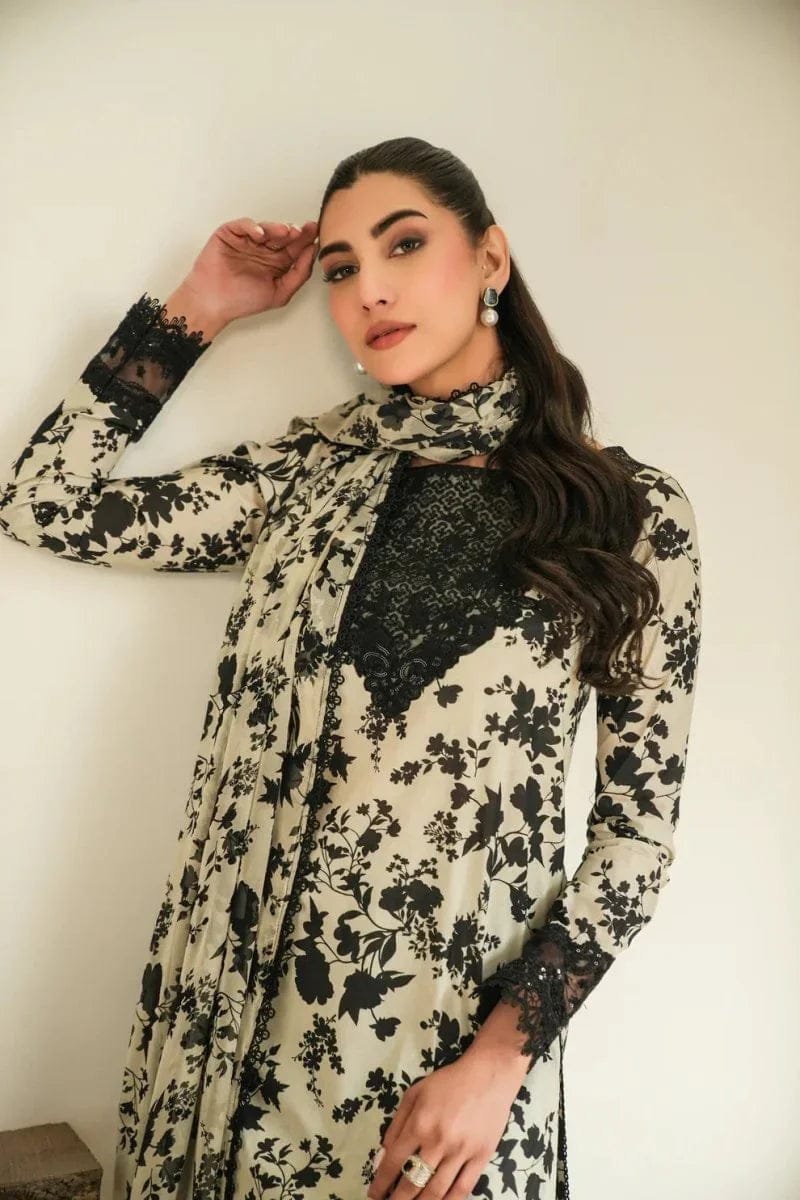 03-Piece Printe Lawn Suit With Embroidery | Ready To Wear
