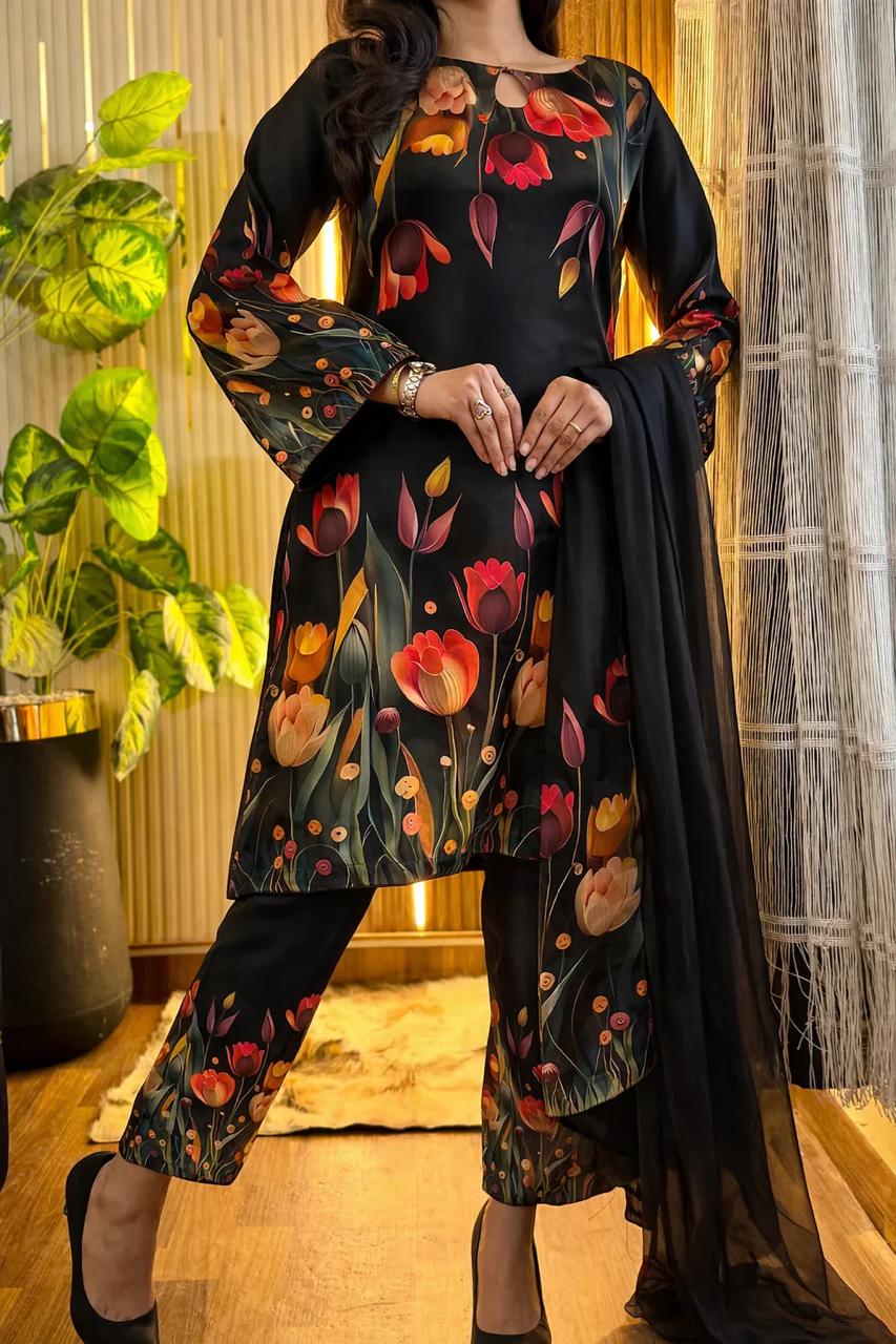 Digital Print Silk 3pcs (3D FLOWERS)