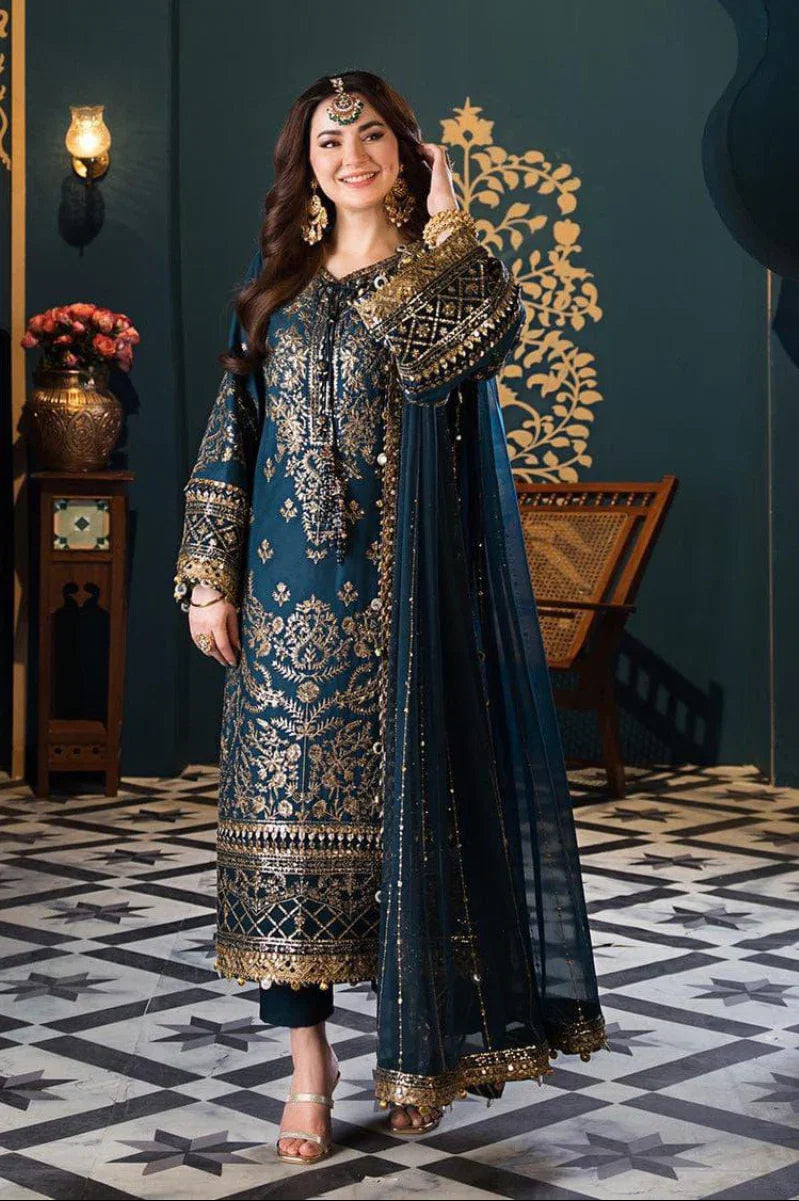 03-Piece Chiffon Suit With Embroidery | Ready To Wear