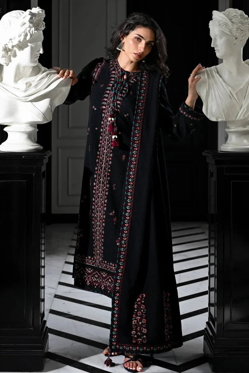 03-Piece Embroidered Cotton Suit With Chiffon Dupatta | Ready To Wear