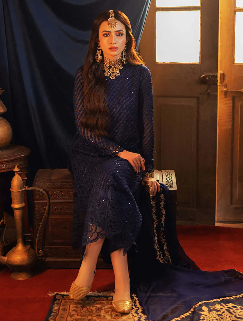 Azure Aqua Serene  Embroidered Chiffon 03 Piece Suit - Ready To Wear