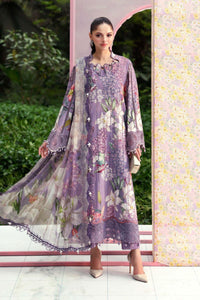 03-Piece Embroidered Printed Lawn Suit With Chiffon Dupatta | Ready To Wear