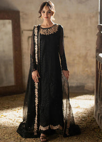 Azure Midnight  Embroidered Ciffion 03 Piece Suit- Ready To Wear