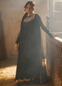 Azure Midnight  Embroidered Ciffion 03 Piece Suit- Ready To Wear