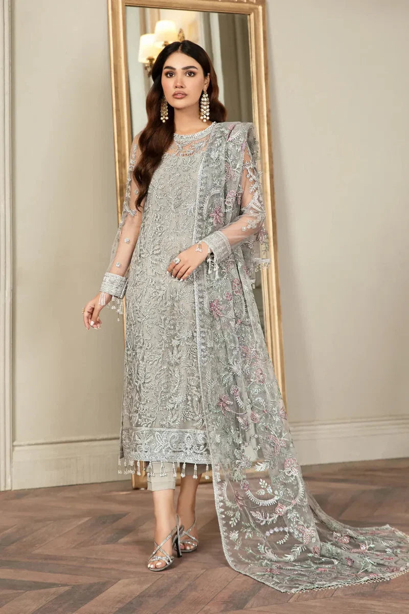 03-Piece Embroidered Net Suit | Ready To Wear