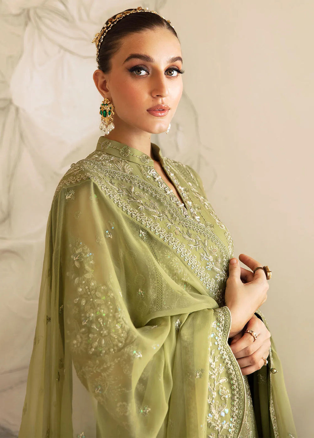 Gulaal  Luxury Heavy Embroidered Ciffion 03 Peace Suit - Ready To Wear