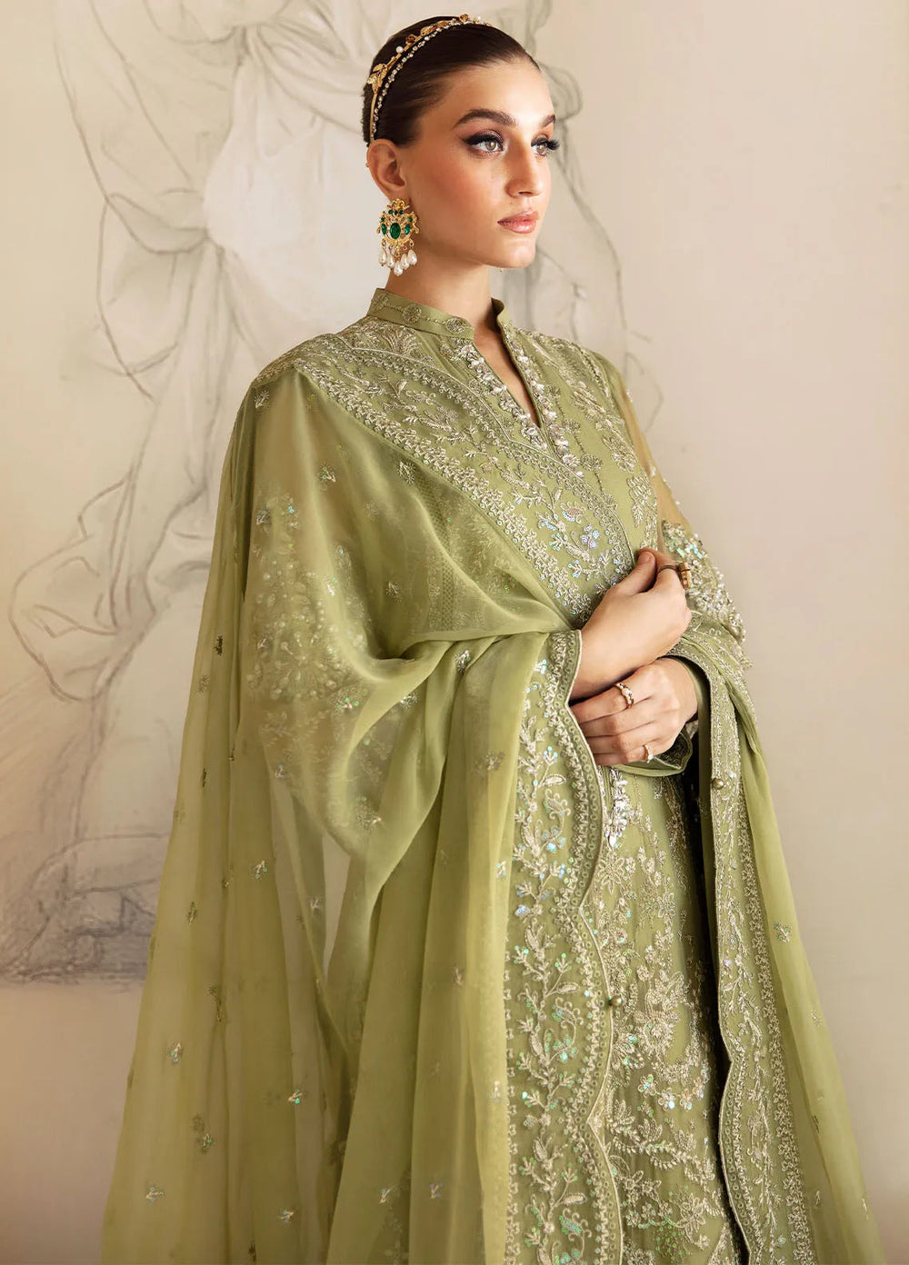 Gulaal  Luxury Heavy Embroidered Ciffion 03 Peace Suit - Ready To Wear