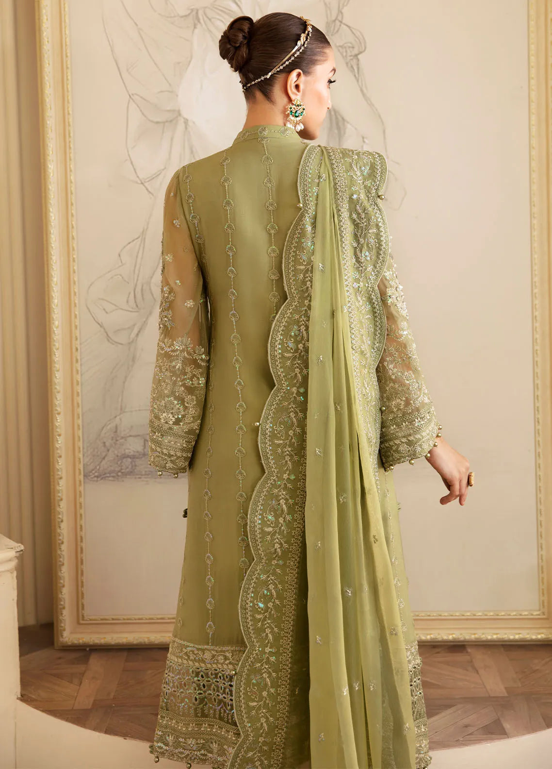 Gulaal  Luxury Heavy Embroidered Ciffion 03 Peace Suit - Ready To Wear