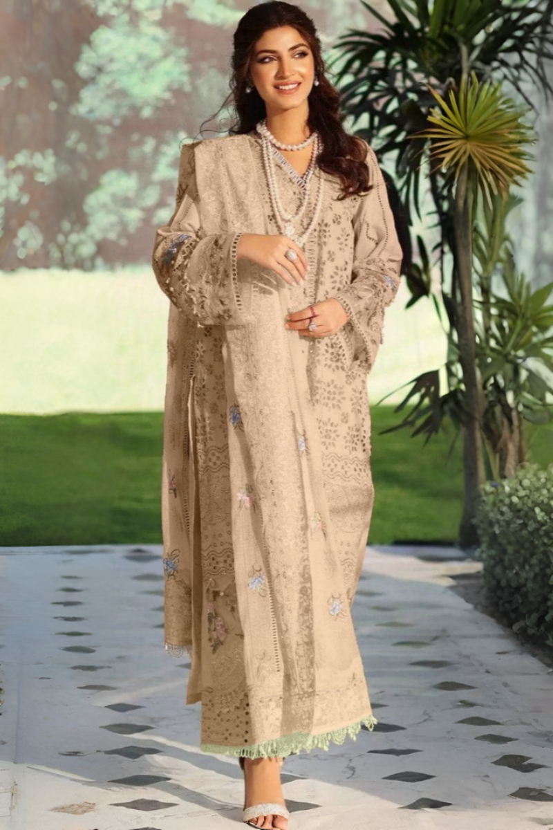 03-Piece Cotton Suit With Embroidery | Ready To Wear