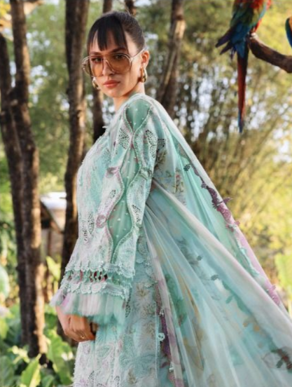 03-Piece Printed Lawn Suit With Chikankari Embroidery - Ready To Wear