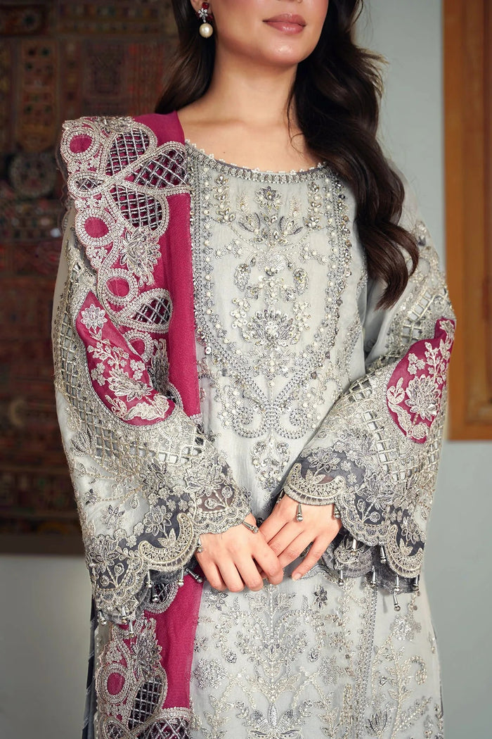 Imrozia Luxury  Heavy Embroidered Ciffion 03 Piece Suit- Ready To Wear