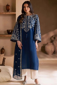 Navy Blue & Ivory Contrast  Egyptian Cotton 03 Peace Suit - Ready To Wear