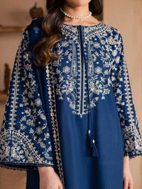Navy Blue & Ivory Contrast  Egyptian Cotton 03 Peace Suit - Ready To Wear