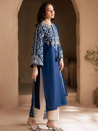 Navy Blue & Ivory Contrast  Egyptian Cotton 03 Peace Suit - Ready To Wear