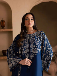 Navy Blue & Ivory Contrast  Egyptian Cotton 03 Peace Suit - Ready To Wear