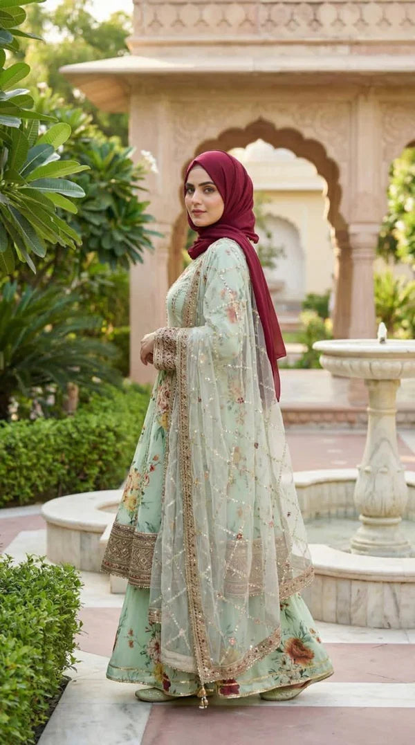 03-Piece Printed Lawn Suit With Embroidery | Ready To Wear