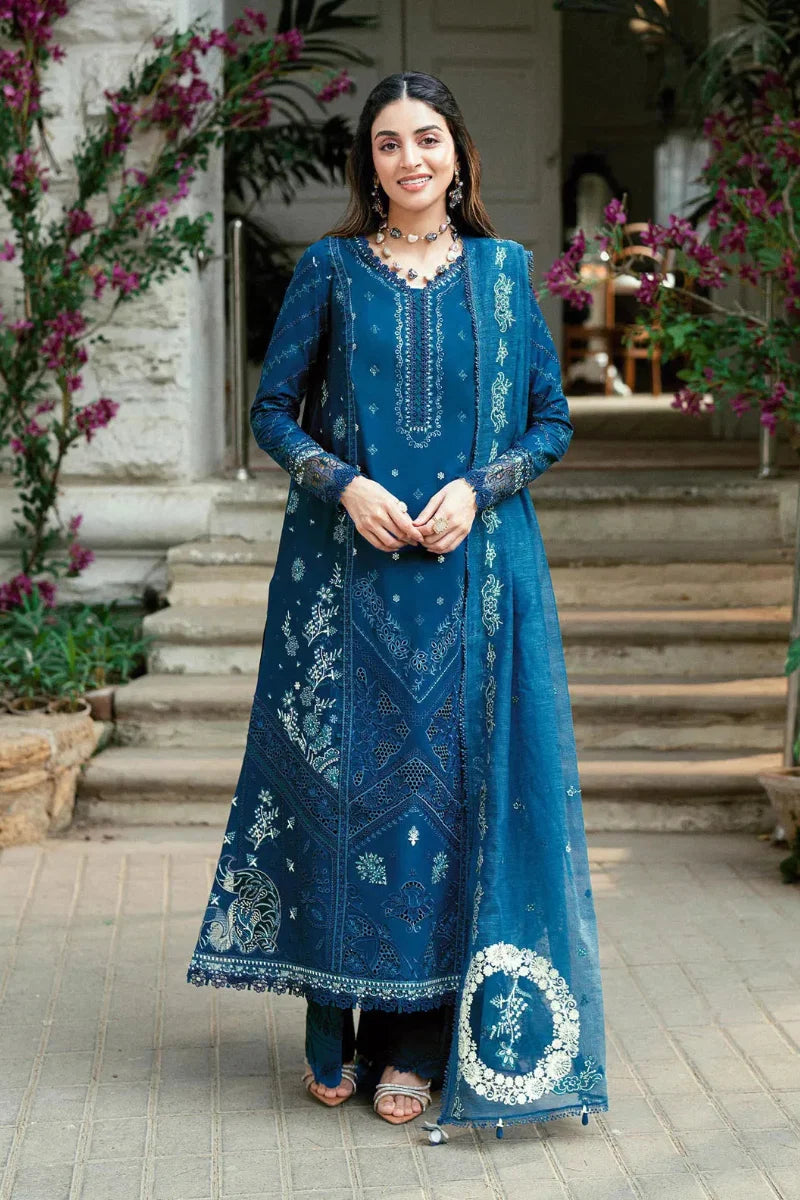 03-Piece Lawn Suit With organza Dupatta | Ready To Wear