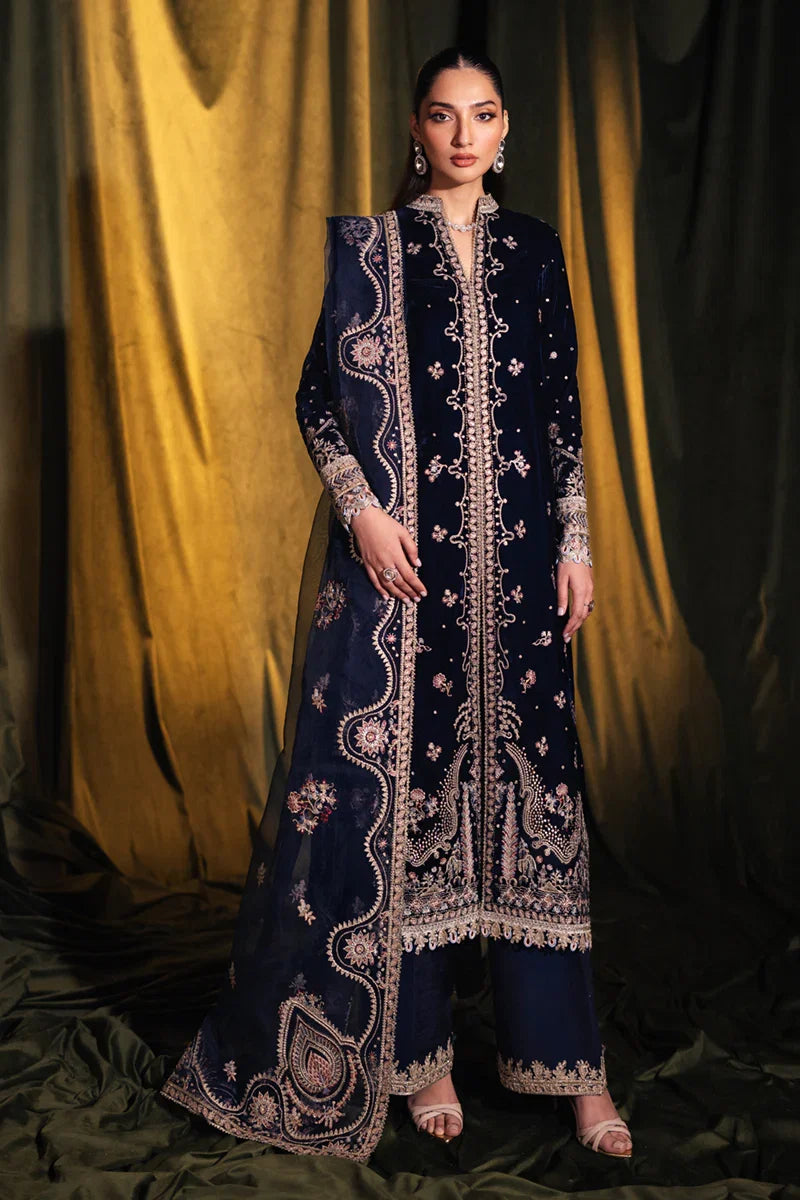03-Piece Velvet Suit With Organza Dupatta | Ready To Wear