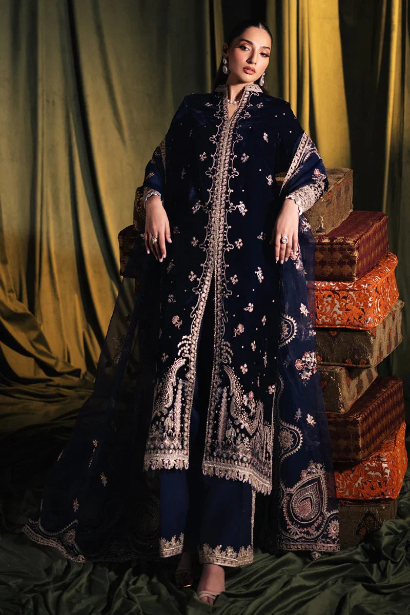 03-Piece Velvet Suit With Organza Dupatta | Ready To Wear