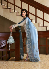 Hussain Rehar Raw Silk Embroidered 03 Piece Suit - Ready To Wear