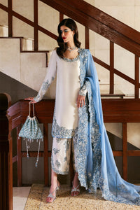 Hussain Rehar Raw Silk Embroidered 03 Piece Suit - Ready To Wear