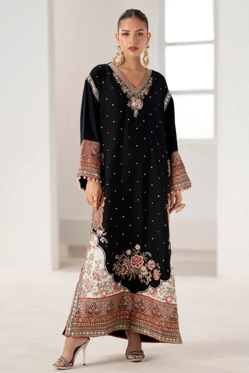 Poshkari Ethnc Kaftan  Luxury Silk Embroidered Suit -  Ready To Wear