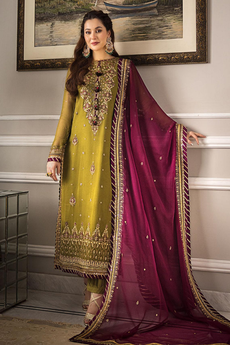 Zari Sitara By Asim Jofa Embroidered Ciffion 03 Peace Suit - Ready To Wear